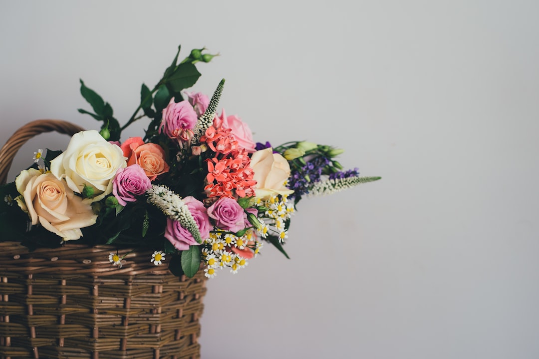 Florist detail of seasonal flowers